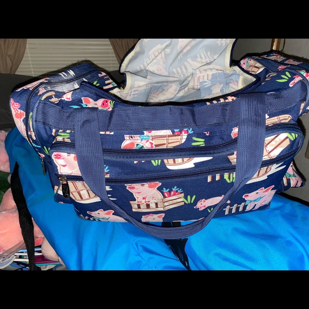 Ngil happy pig print duffel bag